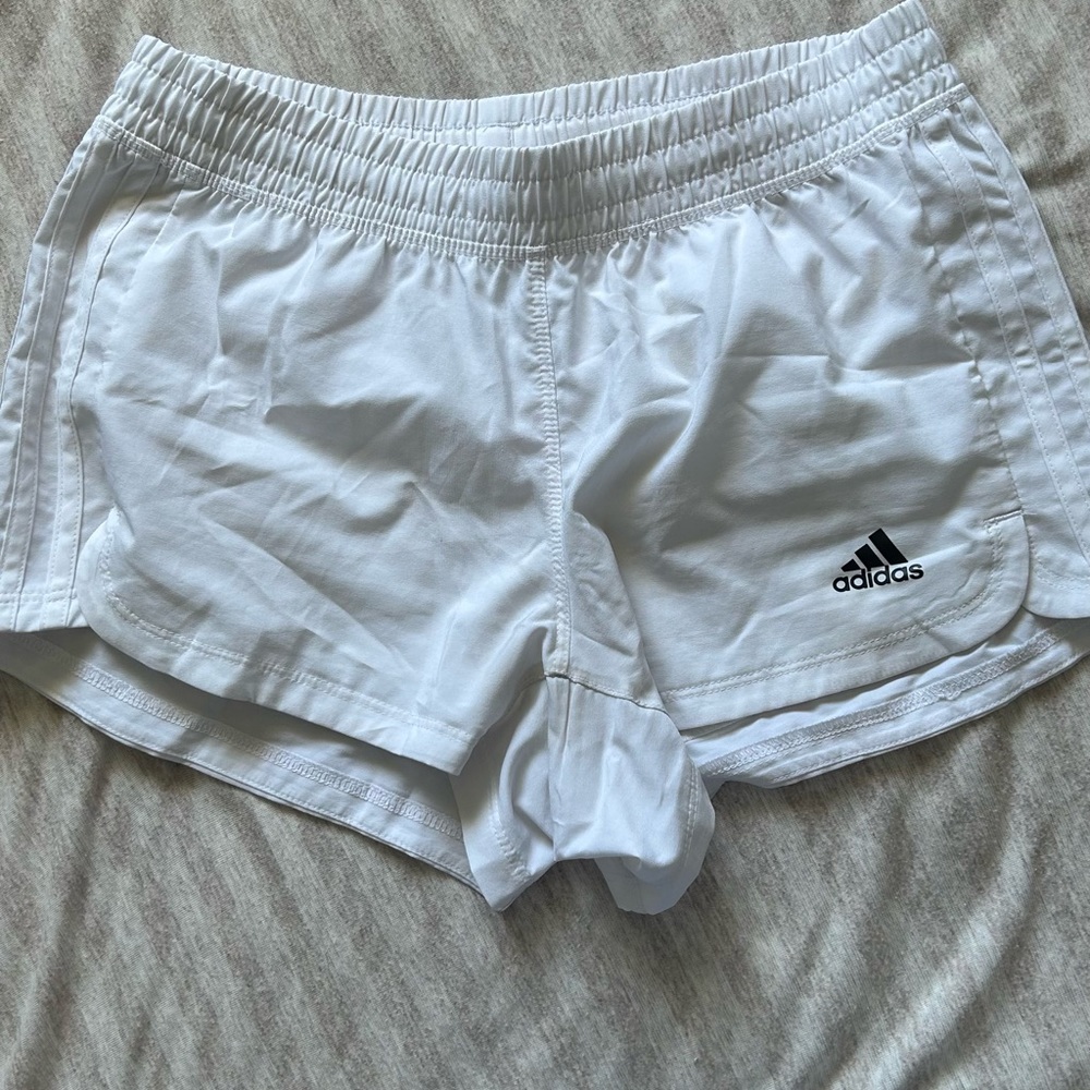 whit adidas soccer shorts